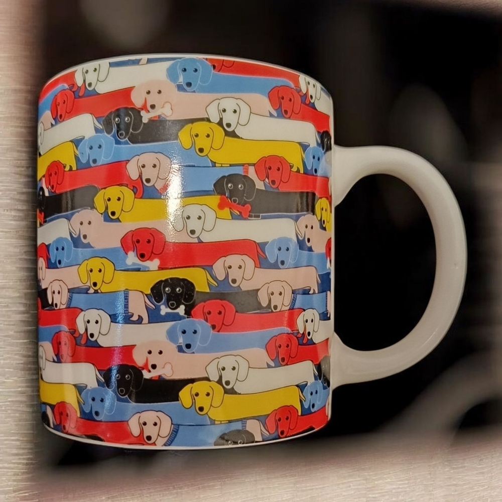 Art Wow Oversized Ceramic Vintage Festive Dog Pattern Holiday Mug - Picture 2 of 7